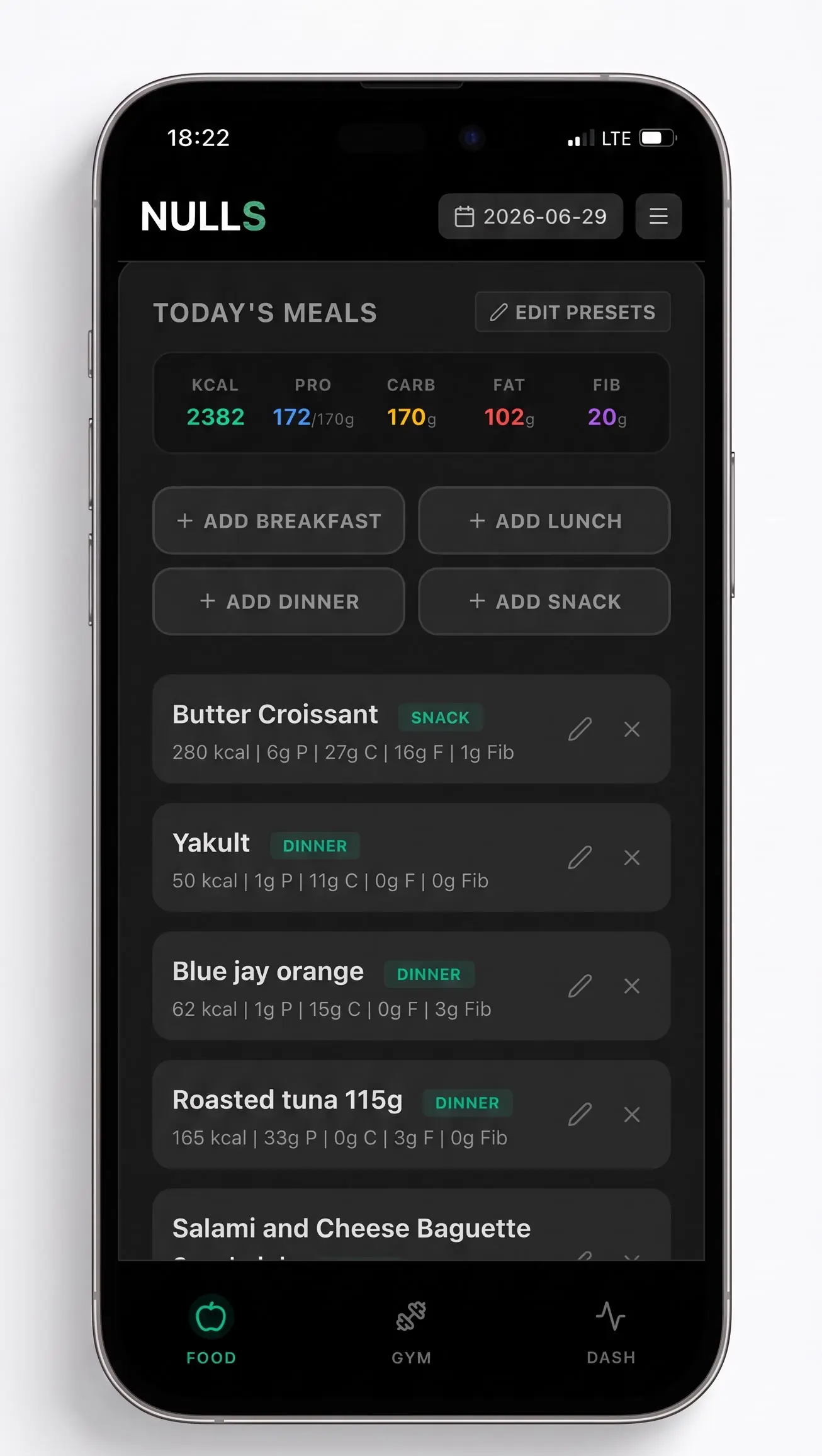Meal Tracker Screen